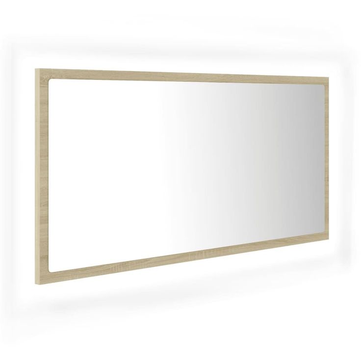 Kylpyhuonepeili LED, Sonoma tammi, 90x8,5x37 cm lastulevy