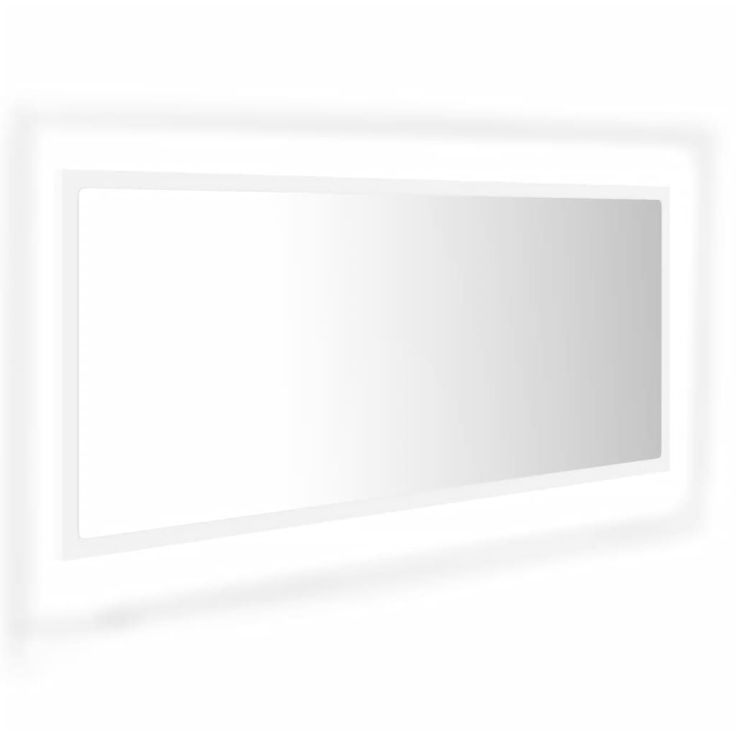 Kylpyhuonepeili LED, valkoinen, 100x8,5x37 cm lastulevy