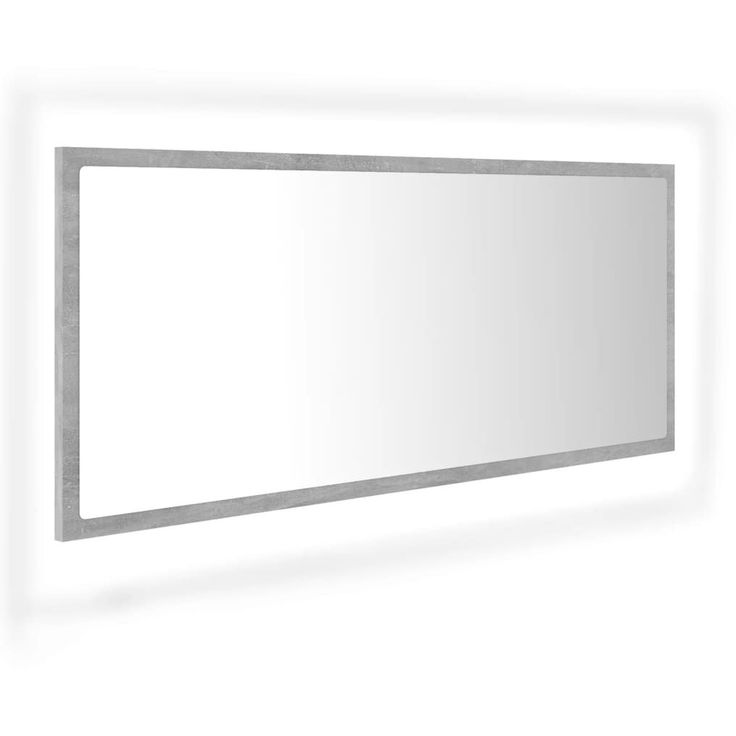 Kylpyhuonepeili LED, betoninharmaa, 100x8,5x37 cm lastulevy