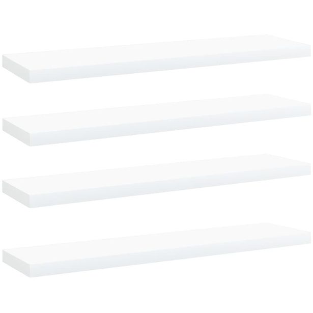 Kirjahyllytasot 4 kpl valkoinen 40x10x1,5 cm lastulevy_1