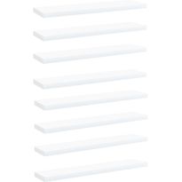 Hyllylevyt 8 kpl valkoinen 40x10x1,5 cm lastulevy