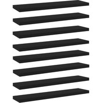 Hyllylevyt 8 kpl musta 40x10x1,5 cm lastulevy