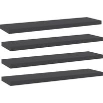 Hyllylevyt 4 kpl harmaa 40x10x1,5 cm lastulevy