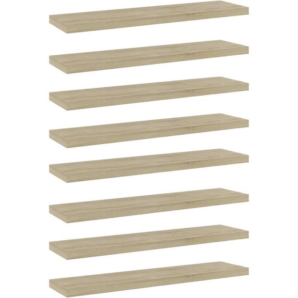 Kirjahyllytasot 8 kpl sonoma tammi 40x10x1,5 cm lastulevy_1