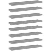 Hyllylevyt 8 kpl betoninharmaa 40x10x1,5 cm lastulevy