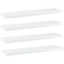 Hyllylevyt 4 kpl korkeakiilto valk 40x10x1,5 cm