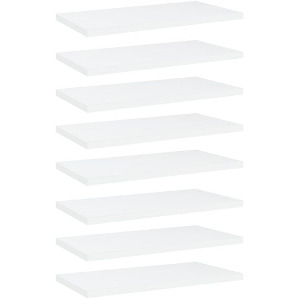 Kirjahyllytasot 8 kpl valkoinen 40x20x1,5 cm lastulevy_1