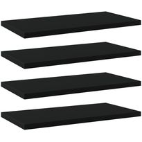 Hyllylevyt 4 kpl musta 40x20x1,5 cm lastulevy