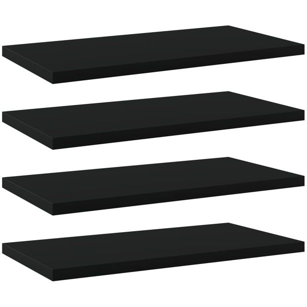Kirjahyllytasot 4 kpl musta 40x20x1,5 cm lastulevy_1