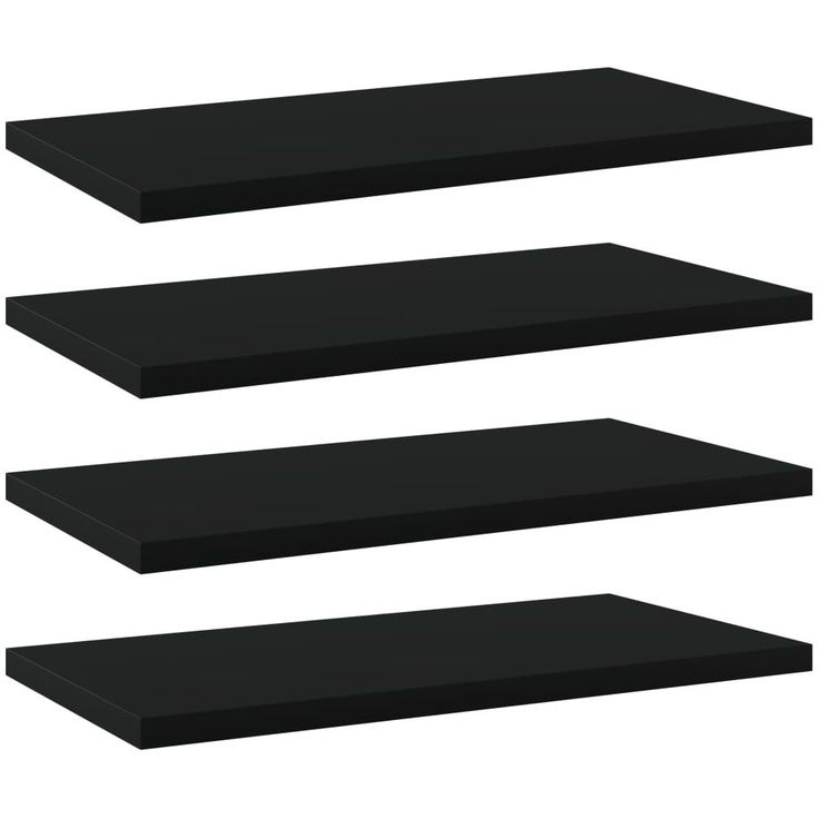 Kirjahyllytasot 4 kpl musta 40x20x1,5 cm lastulevy_1