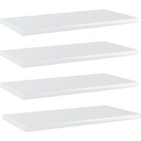 Hyllylevyt 4 kpl korkeakiilto valk 40x20x1,5 cm