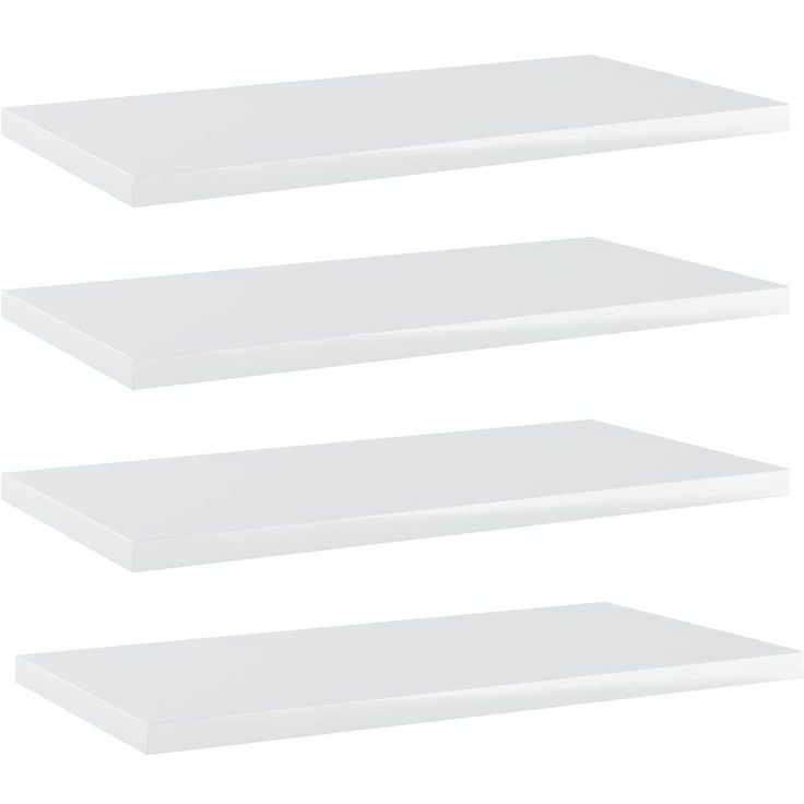 Kirjahyllytasot 4 kpl korkeakiilto valk 40x20x1,5 cm_1