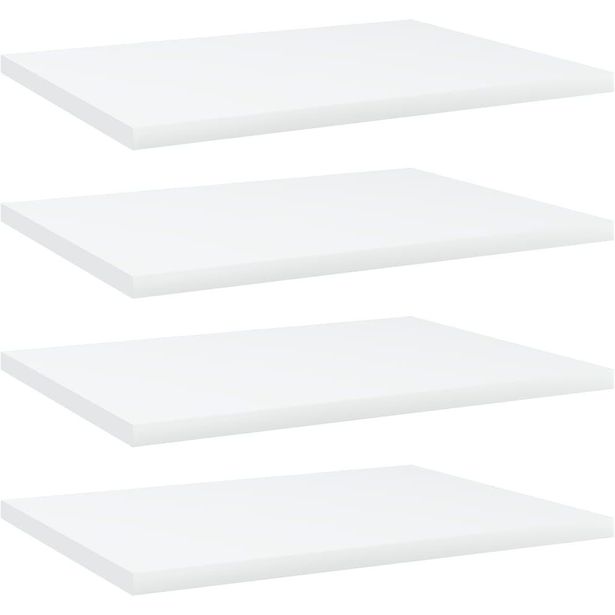 Kirjahyllytasot 4 kpl valkoinen 40x30x1,5 cm lastulevy_1