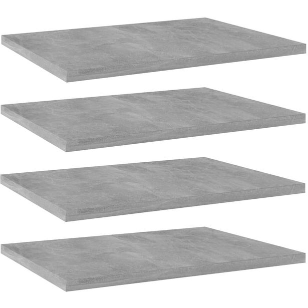 Kirjahyllytasot 4 kpl betoninharmaa 40x30x1,5 cm lastulevy_1