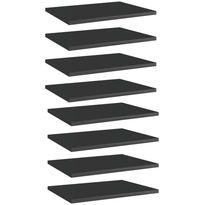 Hyllylevyt 8 kpl korkeakiilto musta 40x30x1,5 cm