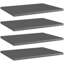 Hyllylevyt 4 kpl korkeakiilto harmaa 40x30x1,5 cm