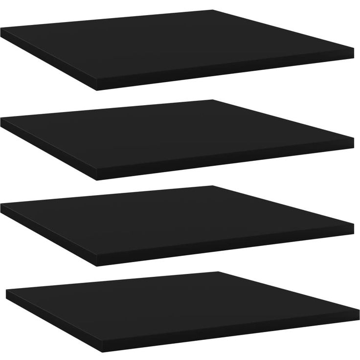 Kirjahyllytasot 4 kpl musta 40x40x1,5 cm lastulevy_1
