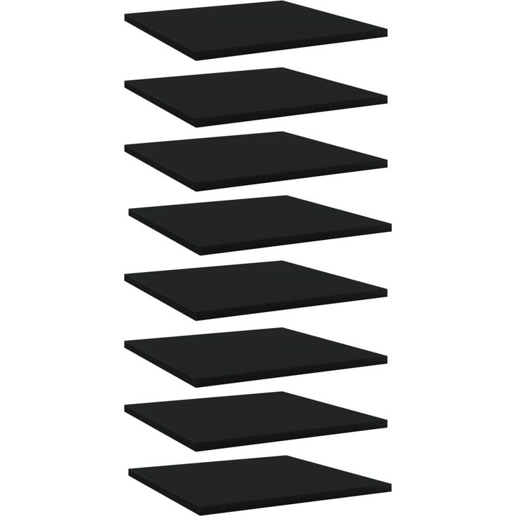 Kirjahyllytasot 8 kpl musta 40x40x1,5 cm lastulevy_1