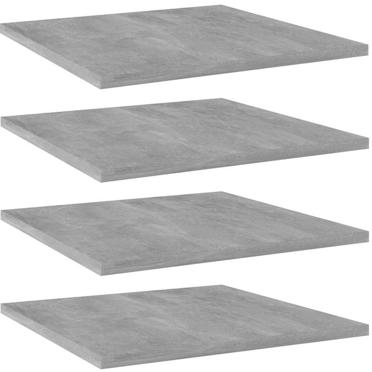 Kirjahyllytasot 4 kpl betoninharmaa 40x40x1,5 cm lastulevy_1