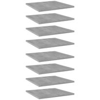 Hyllylevyt 8 kpl betoninharmaa 40x40x1,5 cm lastulevy