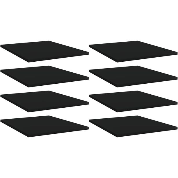 Kirjahyllytasot 8 kpl musta 40x50x1,5 cm lastulevy_1