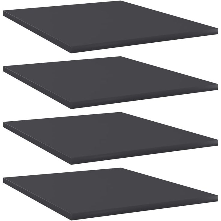 Kirjahyllytasot 4 kpl harmaa 40x50x1,5 cm lastulevy_1