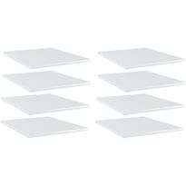 Hyllylevyt 8 kpl korkeakiilto valk 40x50x1,5 cm