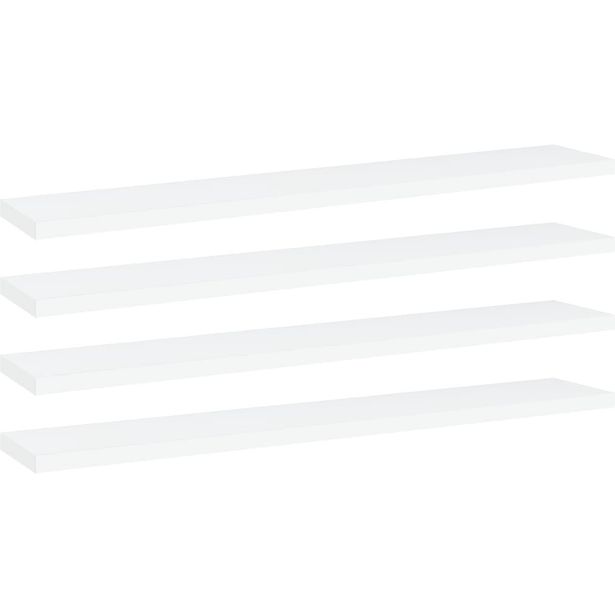 Kirjahyllytasot 4 kpl valkoinen 60x10x1,5 cm lastulevy_1