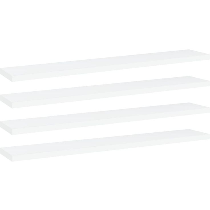Kirjahyllytasot 4 kpl valkoinen 60x10x1,5 cm lastulevy_1