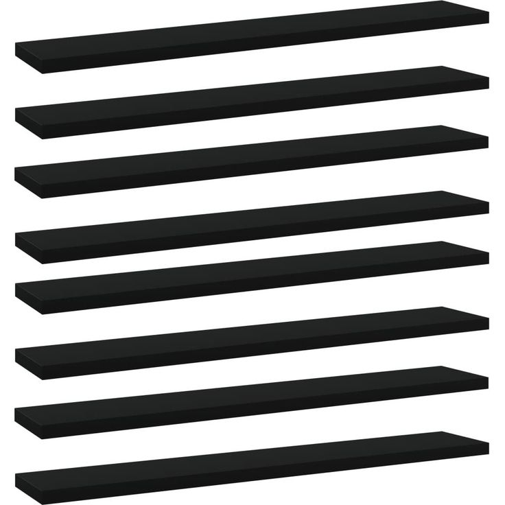 Kirjahyllytasot 8 kpl musta 60x10x1,5 cm lastulevy_1