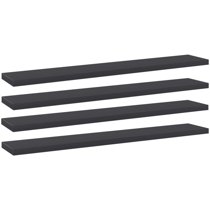 Kirjahyllytasot 4 kpl harmaa 60x10x1,5 cm lastulevy_1