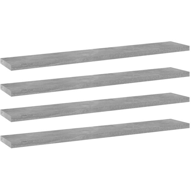 Kirjahyllytasot 4 kpl betoninharmaa 60x10x1,5 cm lastulevy_1