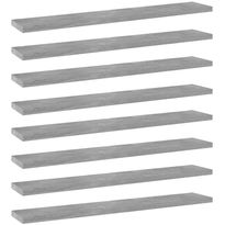Hyllylevyt 8 kpl betoninharmaa 60x10x1,5 cm lastulevy