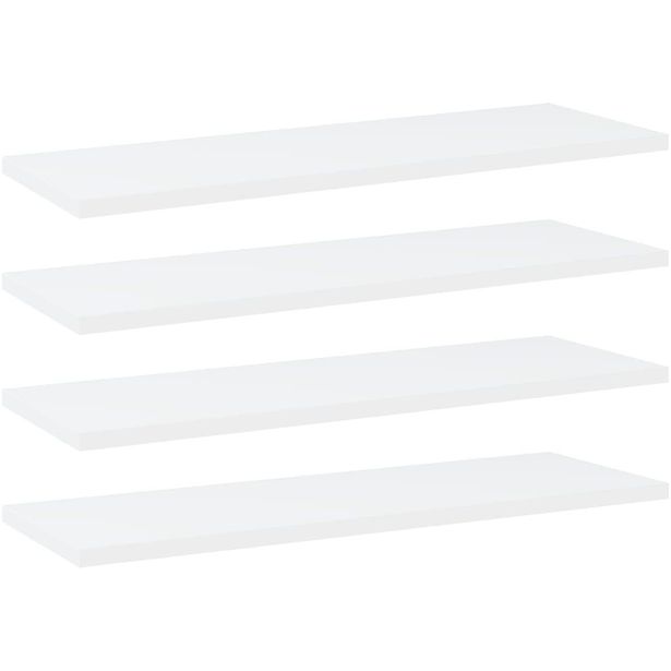 Kirjahyllytasot 4 kpl valkoinen 60x20x1,5 cm lastulevy_1
