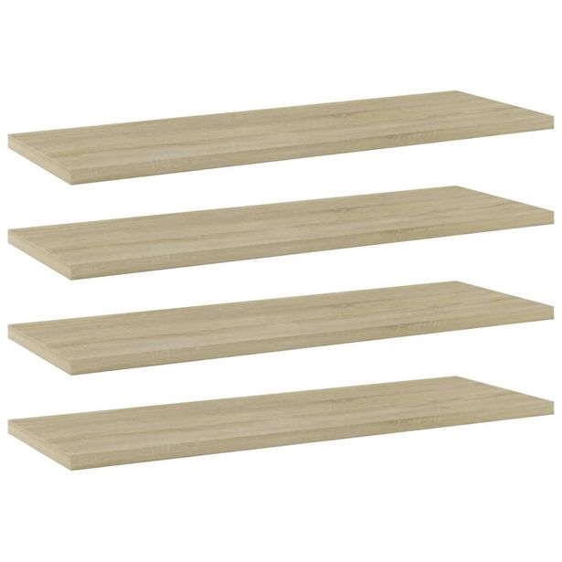 Kirjahyllytasot 4 kpl sonoma tammi 60x20x1,5 cm lastulevy_1