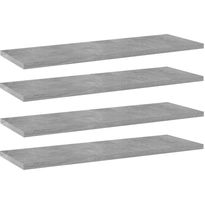 Hyllylevyt 4 kpl betoninharmaa 60x20x1,5 cm lastulevy