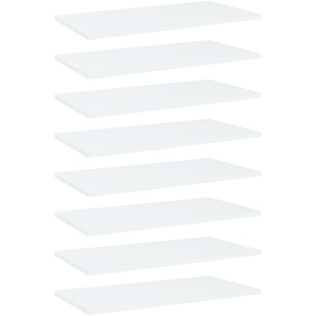 Kirjahyllytasot 8 kpl valkoinen 60x30x1,5 cm lastulevy_1