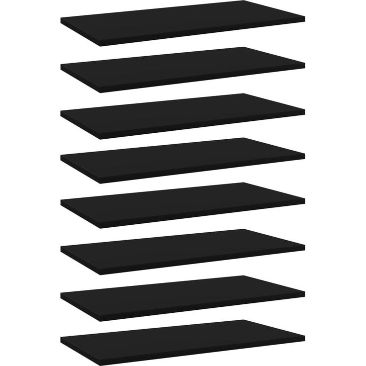 Kirjahyllytasot 8 kpl musta 60x30x1,5 cm lastulevy_1