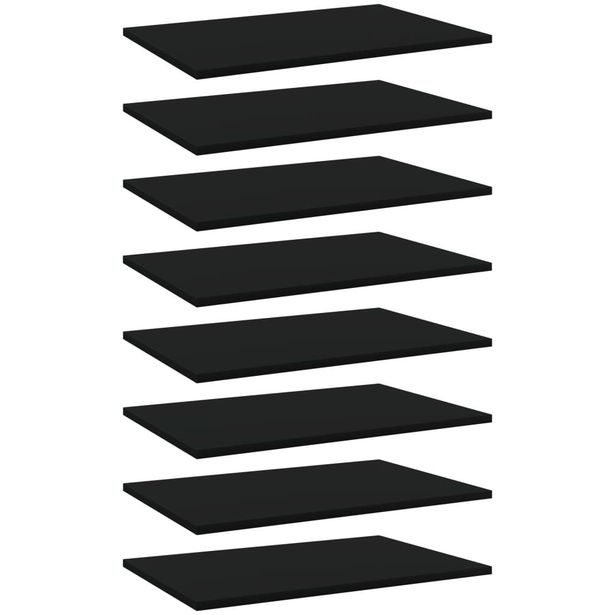 Kirjahyllytasot 8 kpl musta 60x40x1,5 cm lastulevy_1