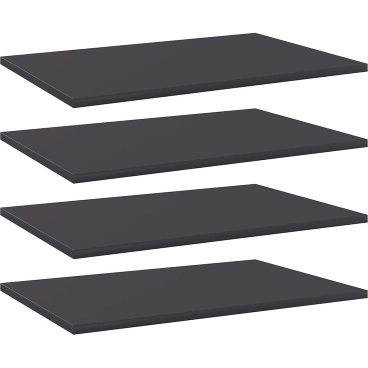 Kirjahyllytasot 4 kpl harmaa 60x40x1,5 cm lastulevy_1
