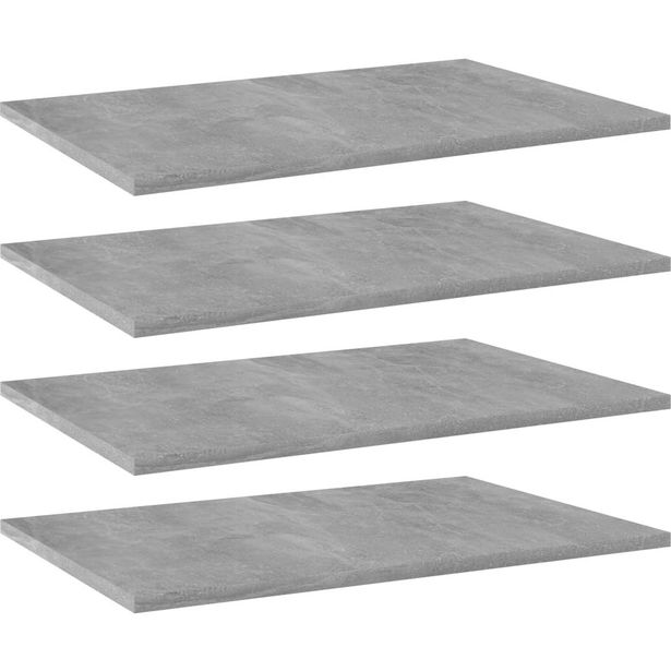 Kirjahyllytasot 4 kpl betoninharmaa 60x40x1,5 cm lastulevy_1