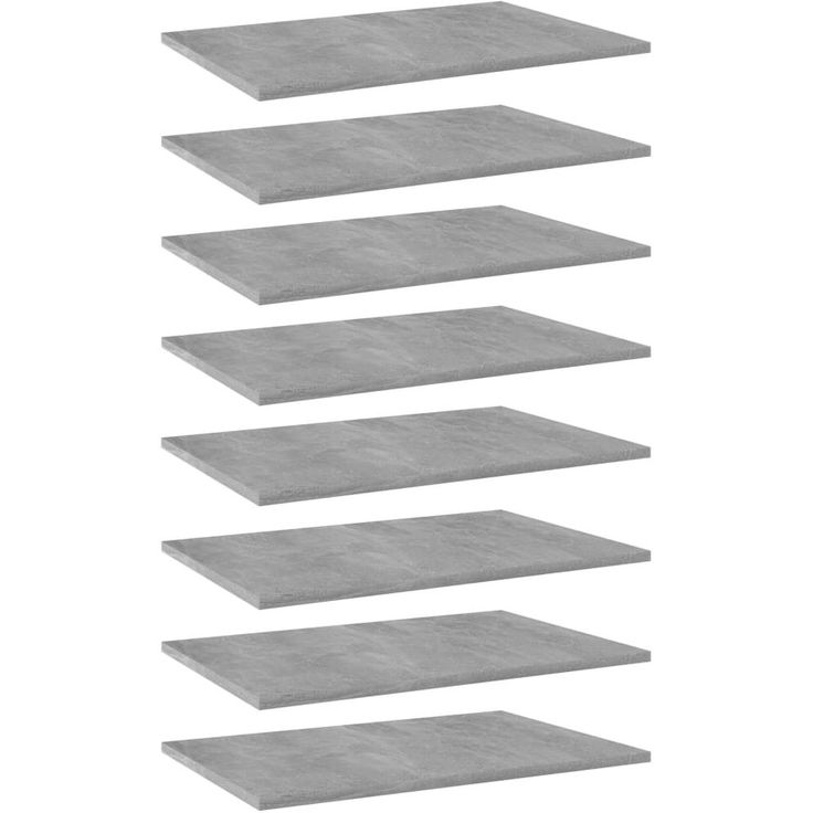 Kirjahyllytasot 8 kpl betoninharmaa 60x40x1,5 cm lastulevy_1