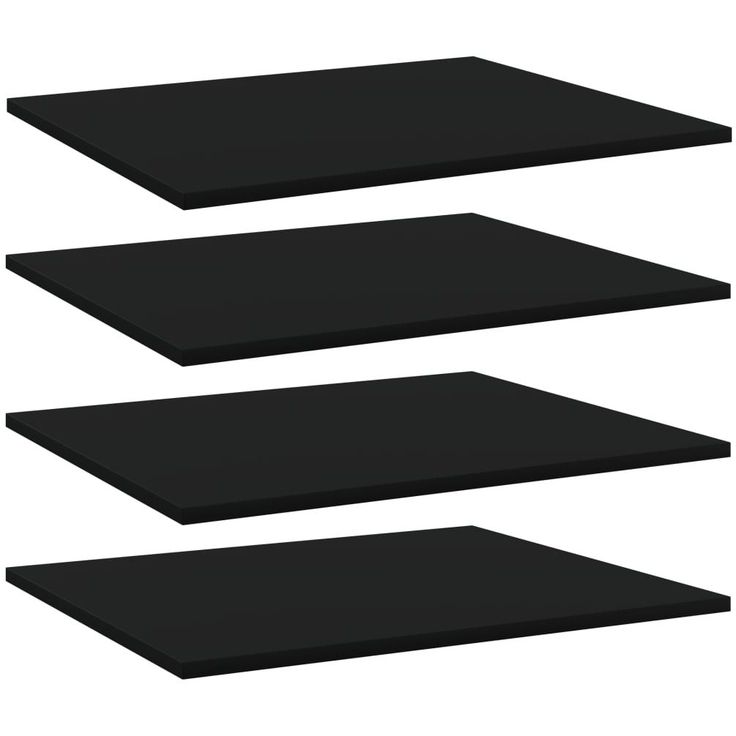 Kirjahyllytasot 4 kpl musta 60x50x1,5 cm lastulevy_1