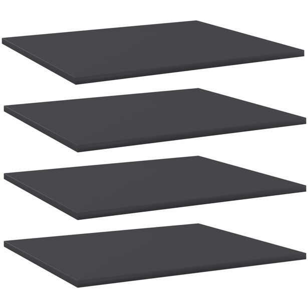 Kirjahyllytasot 4 kpl harmaa 60x50x1,5 cm lastulevy_1