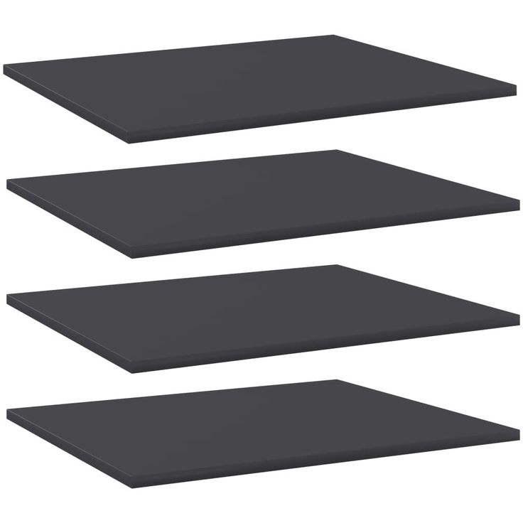 Kirjahyllytasot 4 kpl harmaa 60x50x1,5 cm lastulevy_1