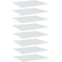 Hyllylevyt 8 kpl korkeakiilto valk 60x50x1,5 cm