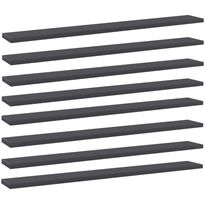Hyllylevyt 8 kpl harmaa 80x10x1,5 cm lastulevy