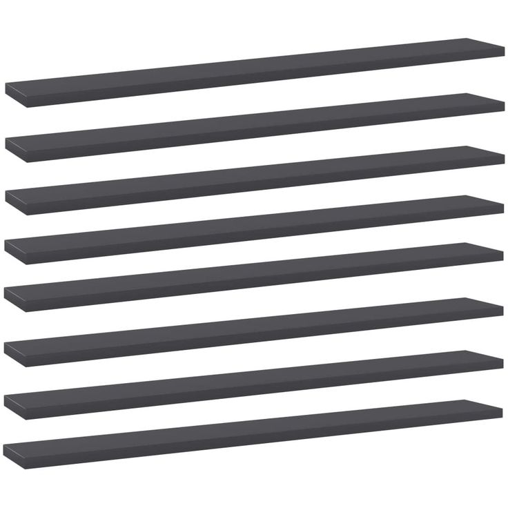 Kirjahyllytasot 8 kpl harmaa 80x10x1,5 cm lastulevy_1