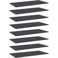 Hyllylevyt 8 kpl harmaa 80x20x1,5 cm lastulevy