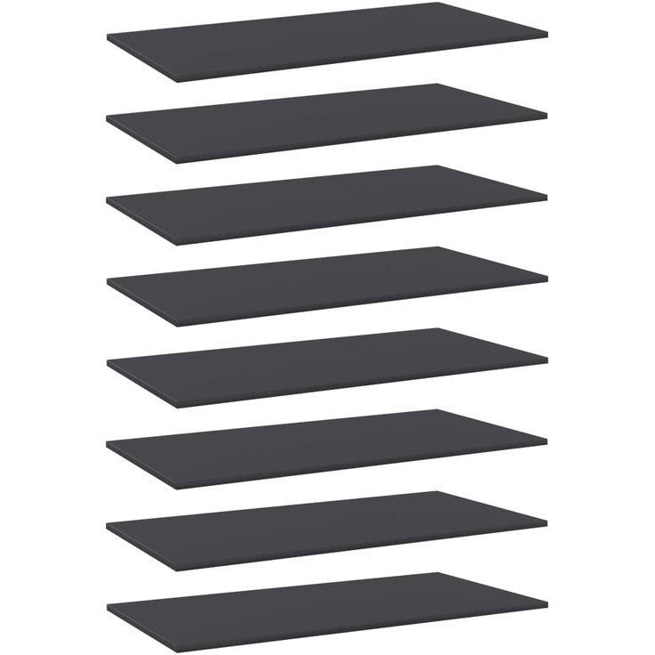 Kirjahyllytasot 8 kpl harmaa 80x20x1,5 cm lastulevy_1